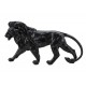 SIGNES GRIMALT Sculpture Résine : Grand Lion Noir, Design Marbré, Longuer 42 cm
