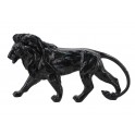 SIGNES GRIMALT Sculpture Résine : Grand Lion Noir, Design Marbré, Longuer 42 cm
