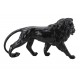 SIGNES GRIMALT Sculpture Résine : Grand Lion Noir, Design Marbré, Longuer 42 cm