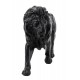 SIGNES GRIMALT Sculpture Résine : Grand Lion Noir, Design Marbré, Longuer 42 cm