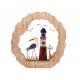 SGRIMALT Décoration Marine à Poser: Mouettes et Phare en Bois, H 28 cm