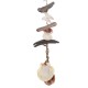 Suspension déco Mer : Tamis Filet,Bois flotté et Coquillage, H 55 cm