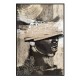 SGRIMALT Tableau Peinture XL : Femme africaine contemporaine en sépia, H 120 cm