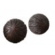 Set 2 Boules décoratives en Résine, Couleur wengé, Diamètre 9,5 cm (Grande)