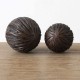 Set 2 Boules décoratives en Résine, Couleur wengé, Diamètre 9,5 cm (Grande)