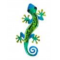 Salamandre et Gecko Mural Vert, Métal et Verre, Modèle JUNGLE GREEN, H 37,5 cm
