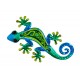 Salamandre et Gecko Mural Vert, Métal et Verre, Modèle JUNGLE GREEN, H 21 cm