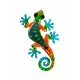 Salamandre et Gecko Mural Vert, Métal et Verre, Collection JUNGLE GREEN, H 21 cm