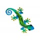 Salamandre et Gecko Mural Vert, Métal et Verre, Modèle JUNGLE GREEN, H 37,5 cm