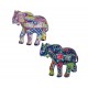 ORIGEN Set 2 minis éléphants Multicolores et Design, Collection Tropik, L 9,5 cm