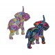 ORIGEN Set 2 minis éléphants Multicolores et Design, Collection Tropik, L 9,5 cm