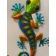Salamandre et Gecko Mural Vert, Métal et Verre, Modèle JUNGLE GREEN, H 37,5 cm