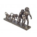 SGRIMALT Déco Singes Résine XL, Primate évolution, Finition Antic Line, L 42 cm