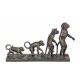 SGRIMALT Déco Singes Résine XL, Primate évolution, Finition Antic Line, L 42 cm