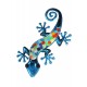 ORIGEN Gecko Mural Bleu, Métal et Verre, Modèle DAMAS, H 37 cm