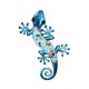 ORIGEN Gecko Mural Bleu, Métal et Verre, Modèle MOSAIK, H 30 cm