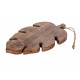 Planche à découper en Bois exotique veiné, Silhouette Feuille, Longueur 35 cm