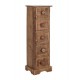 ORIGEN Meuble Rangement Chiffonnier en Bois Exotique, Poignée Arbre de Vie et Aspect Bois Vieilli, H 76 cm