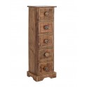 ORIGEN Meuble Rangement Chiffonnier en Bois Exotique, Poignée Arbre de Vie et Aspect Bois Vieilli, H 76 cm