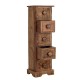 ORIGEN Meuble Rangement Chiffonnier en Bois Exotique, Poignée Arbre de Vie et Aspect Bois Vieilli, H 76 cm
