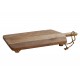 Planche à découper en Bois exotique veiné, Taille rectangulaire et pieds, Longueur 50 cm