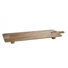 Planche à découper en Bois exotique veiné, Taille rectangulaire XXL et pieds, Longueur 100 cm
