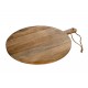 Grande planche à découper en Bois exotique veiné, Silhouette Ronde, Longueur 51 cm
