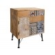 ORIGEN Meuble Chevet Contemporain, 1 Porte 1 Tiroir, Modèle Bohème Design et Motif Allover, H 60 cm