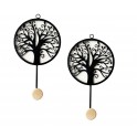 ORIGEN Set 2 Patères - Portemanteaux Métal, Arbre de Vie 2, Métal et Bois, H 28 cm