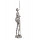 ORIGEN Figurine décorative Résine Don Quichotte XL, Finition Argentée contemporaine, H 43 cm