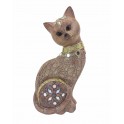 SIGNES GRIMALT Grande Figurine Chat, Collection Skiny Art, Marron, Hauteur 22 cm