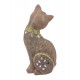 SIGNES GRIMALT Grande Figurine Chat, Collection Skiny Art, Marron, Hauteur 22 cm