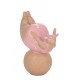 ORIGEN Figurine Baigneuse Ronde et Ballon, Collection Pink Bath, H 21,5 cm