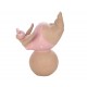 ORIGEN Figurine Baigneuse Ronde et Ballon, Collection Pink Bath, H 21,5 cm