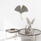 ORIGEN Décoration Métal : Feuilles de Gingko Biloba XL, Gris et Doré, H 41 cm