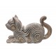 SIGNES GRIMALT Figurine Chat allongé, Collection Art of Wood, Beige, Longueur 19 cm