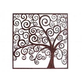 SIGNES GRIMALT Déco murale en métal encadrée : Arbre de Vie stylisé Marron, hauteur 70 cm