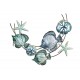 SIGNES GRIMALT Déco murale Métal : Poissons tropicaux, Etoiles de mer et oursins stylisés, Bleu et Vert, L 90 cm