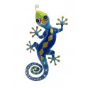 SIGNES GRIMALT Salamandre ou Gecko Mural Bleu, Métal et Verre, Modèle TIKAL, Hauteur 58 cm