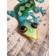SIGNES GRIMALT Salamandre ou Gecko Mural Vert, Métal et Verre, Modèle TIKAL, Hauteur 58 cm