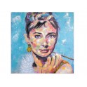 SIGNES GRIMALT Tableau Peinture Femmes dans l'histoire : Audrey Hepburn en design multicolore, 80 x 80 cm