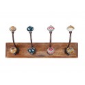 SIGNES GRIMALT Patère murale et Portemanteaux Huit Pommeaux, Multicolore, Modèle Bohème Chic, L 45 cm