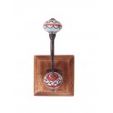 SIGNES GRIMALT Patère murale et Portemanteaux Double Pommeaux, Rouge, Modèle Bohème Chic, H 18 cm
