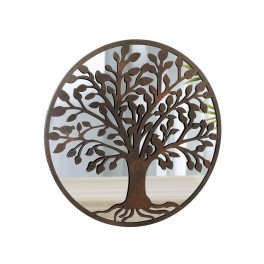 SIGNES GRIMALT Décoration Murale Zen : Arbre de Vie stylisé en métal et Miroir, Diamètre 30 cm