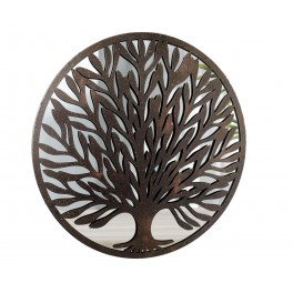 SIGNES GRIMALT Décoration Murale Zen : Arbre de vie en métal et Miroir, Diamètre 50 cm