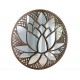 SIGNES GRIMALT Décoration Murale Zen : Fleur de Lotus stylisée en métal et Miroir, Diamètre 50 cm