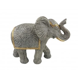 SIGNES GRIMALT Figurine éléphant argenté, Collection CANNAGE, Longueur 21 cm