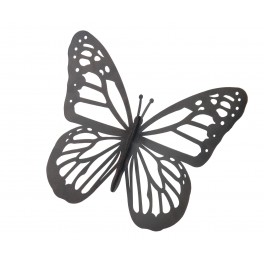 SIGNES GRIMALT Grand Papillon Mural en Métal, Ailes déployées et Couleur Gris Antracite, Hauteur 35 cm