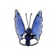 Photophore Papillon Bleu Outremer, Métal et Verre, Modèle AQUARELIS, Hauteur 12 cm