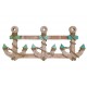 SIGNES GRIMALT Patères-Portemanteaux Trois ancres en bois, Bleu et Marron, Longueur 57 cm